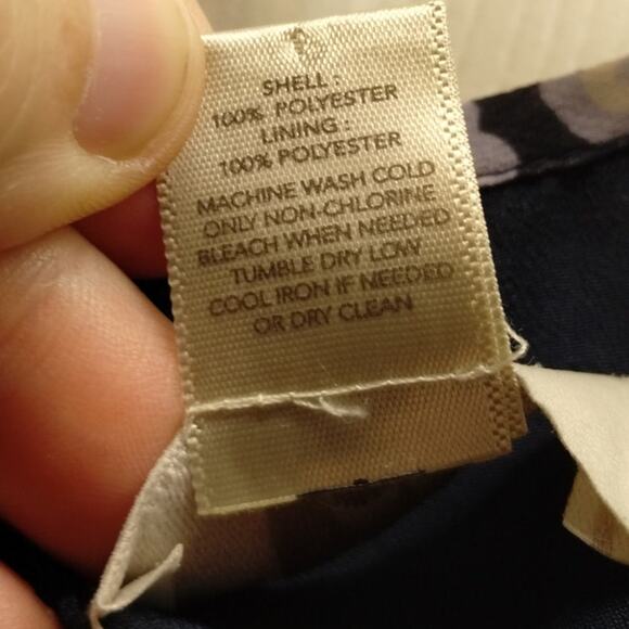 LOFT Outlet Womens Size Medium Blue Paisley Floral Flare Sheer Sleeve Mini Dress - Picture 8 of 8